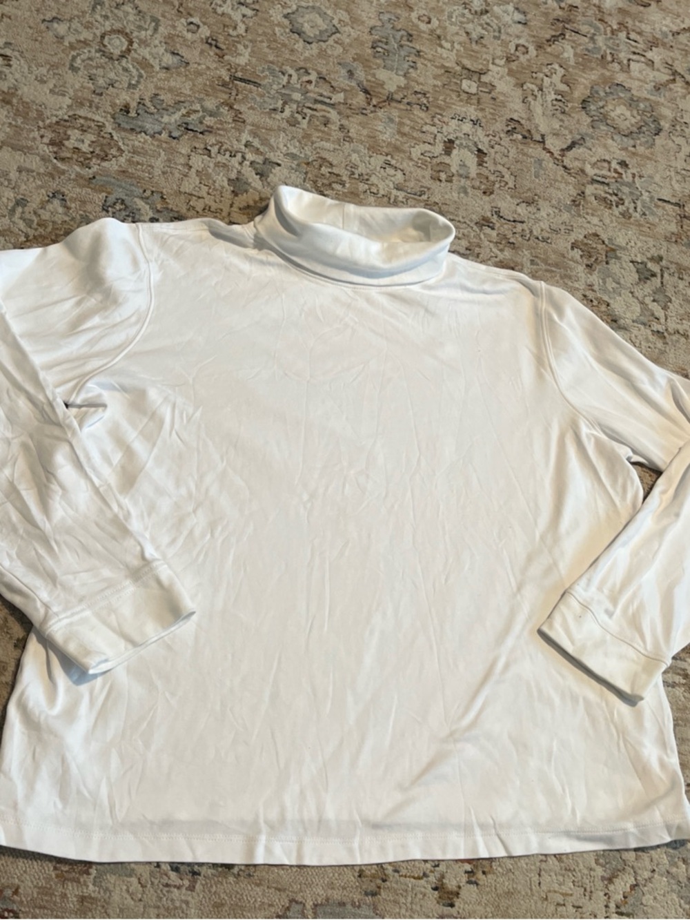 L.L. Bean White Turtleneck Long Sleeve Top